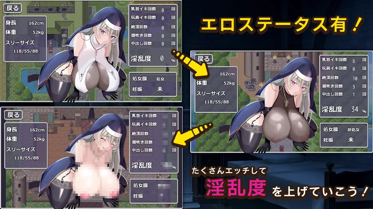 An RPG where you have sex with the secretly perverted sister Aria and her huge breasts hentai game screenshot 2