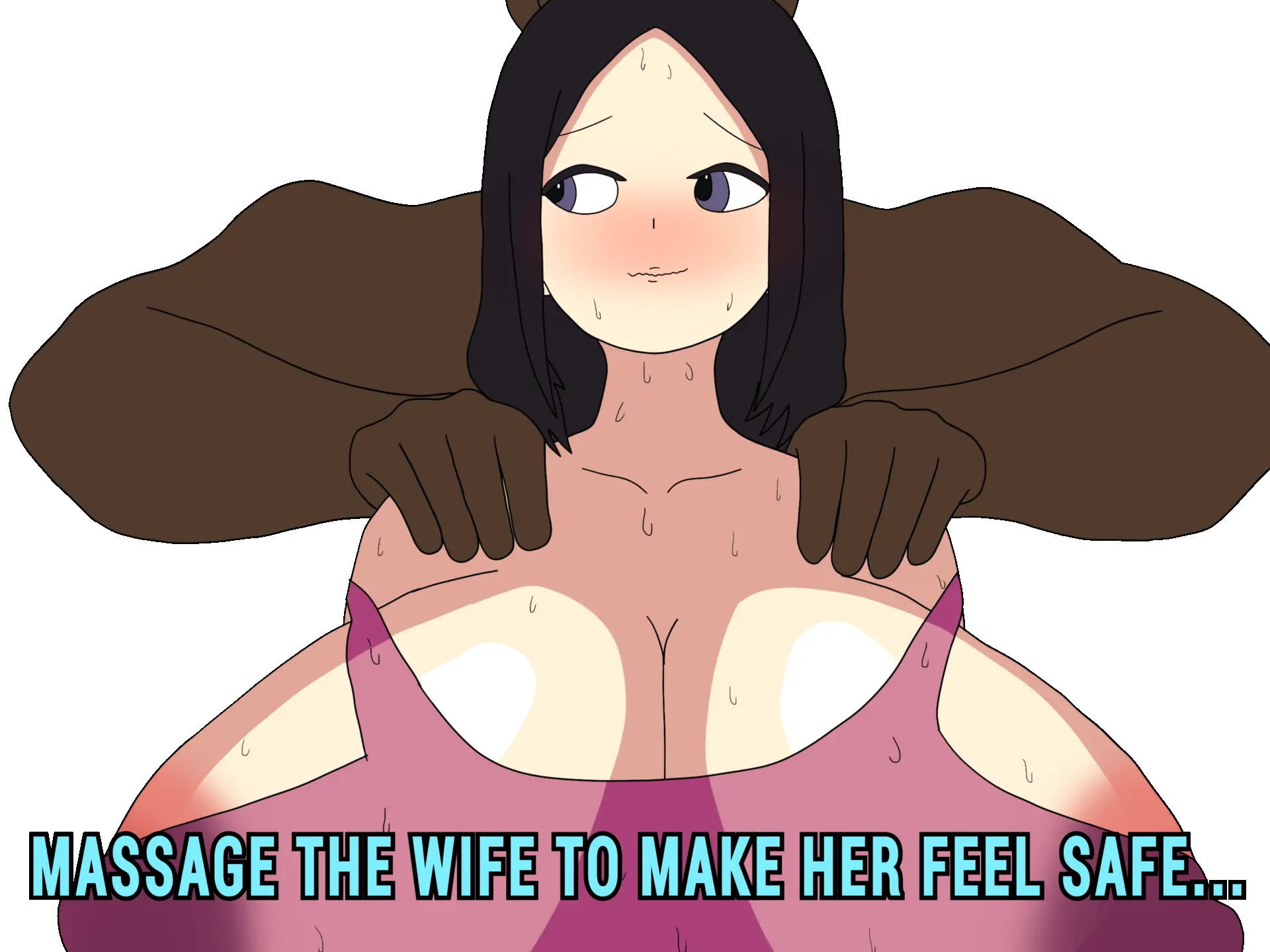 Perverted Masseuse and Sexually Frustated Wife hentai game screenshot 1